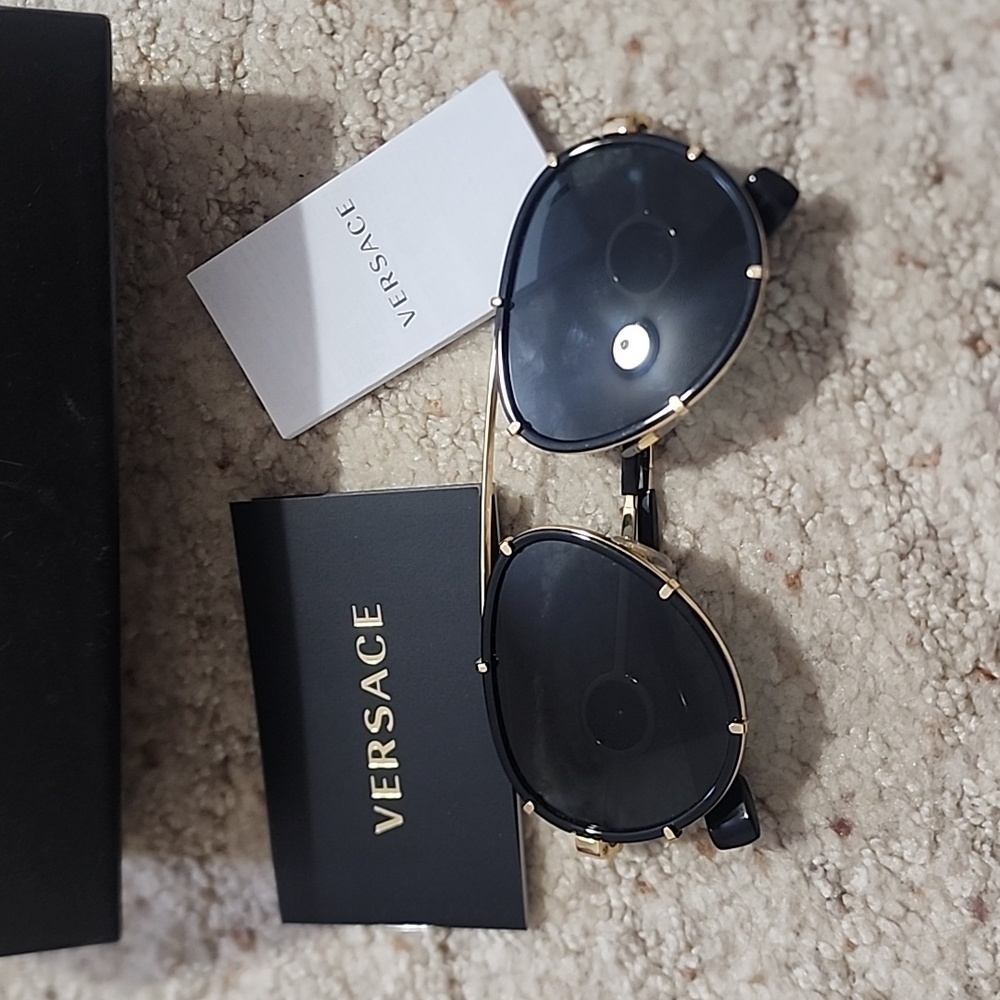 Versace Black Aviator Sunglasses